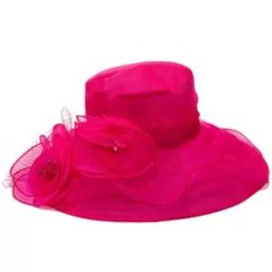 Big Flower Organza Widebrim Hat By August hat